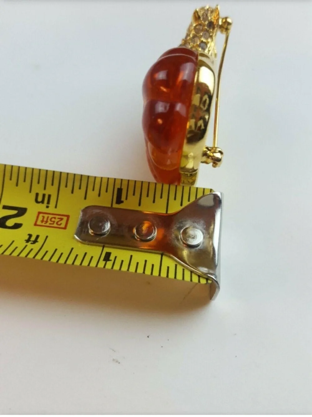 Swarovski Rhinestone & Amber Lucite Squirrel Nolan Miller Brooch Pin - Picture 9 of 10